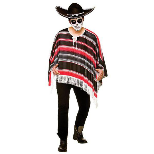 Wicked Costumes Day of The Dead Men's Bandit Poncho Fancy Dress Accessory