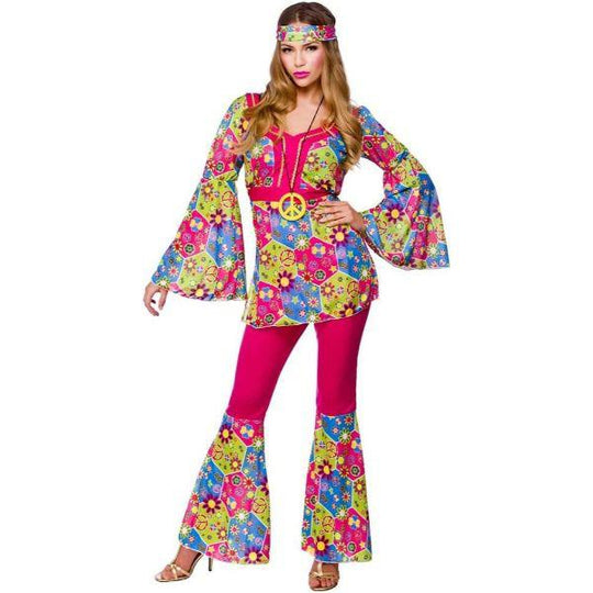 Wicked Costumes Feelin' Groovy Women's Hippie Fancy Dress Costume