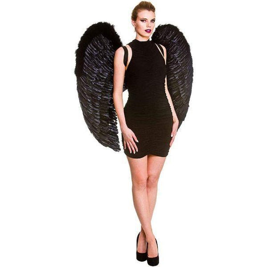 Wicked Costumes Giant Black Feather Wings Adult Fancy Dress Costume Accessory
