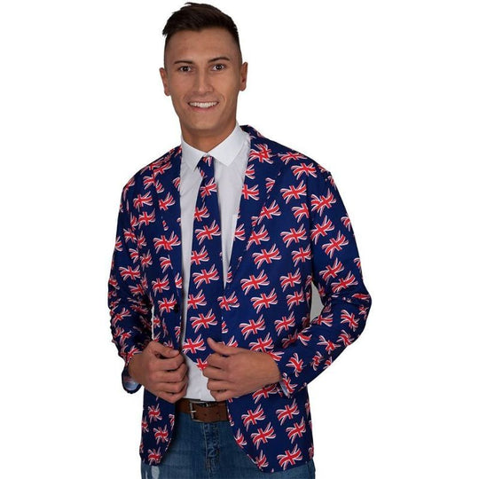 Wicked Costumes Great Britain Union Jack Men's Jacket & Tie Set