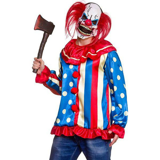 Wicked Costumes Krazy Killer Clown Shirt & Mask Men's Fancy Dress Costume