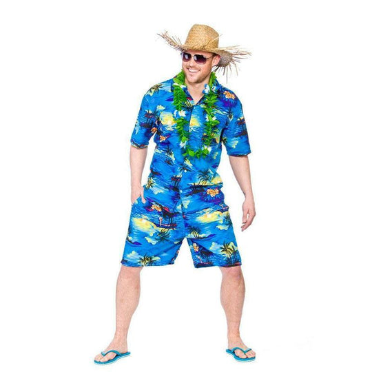 Wicked Costumes Men's Hawaiian Party Guy Shirt & Shorts Fancy Dress Costume