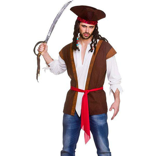 Wicked Costumes Pirate Shirt & Waistcoat Men's Fancy Dress Costume
