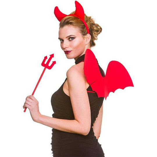 Wicked Costumes Red Devil 3 Piece Set Adult Unisex Fancy Dress Costume Accessory