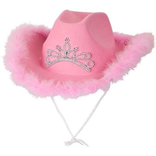 Wicked Costumes Texan Cowgirl Hat with Feathers & Tiara Fancy Dress Accessory