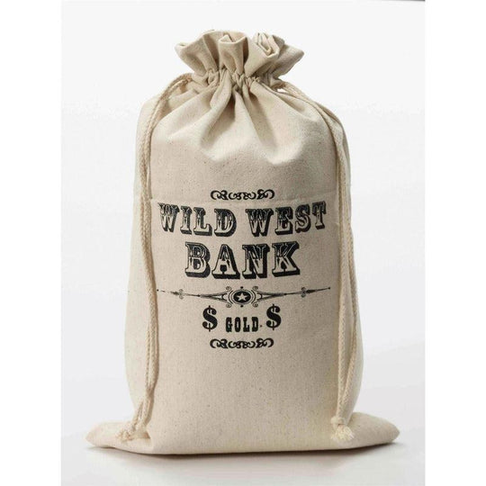 Wild West Money Bag Fancy Dress Costume Accessory Cowboy Western Bank Robber