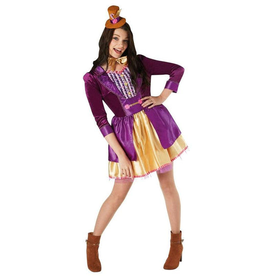 Womens Willy Wonka Costume Roald Dahl Chocolate Factory Book Day Fancy Dress