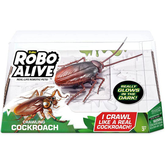 Zuru Robo Alive Crawling Cockroach Robotic Glow In The Dark Toy